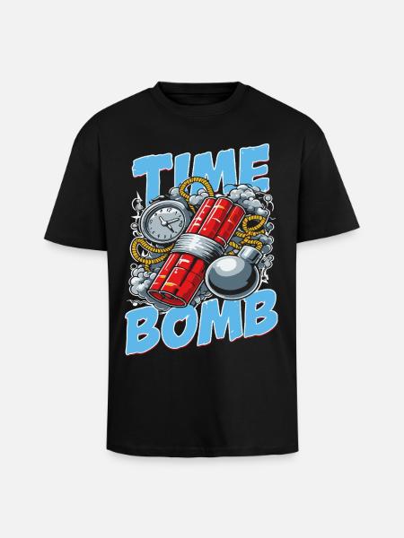 Time Bomb – Explosive Streetwear Design - Unisex Oversized Heavyweight T-shirt - black
