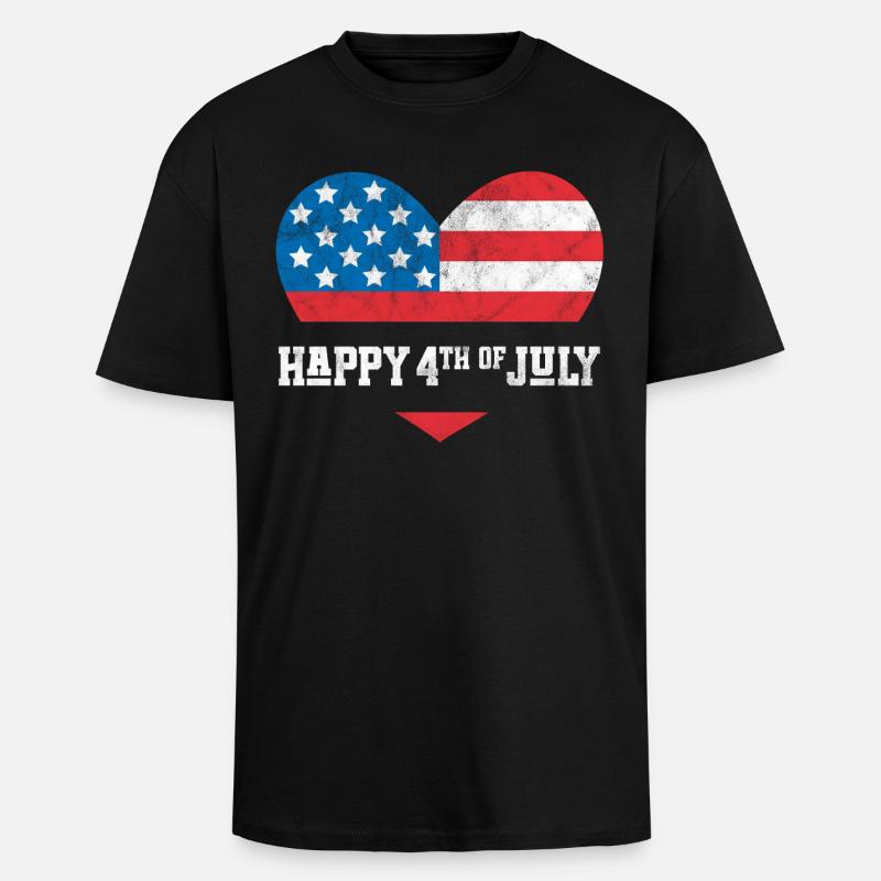 Joyeux 4 juillet - T-shirt unisexe oversize épais - noir