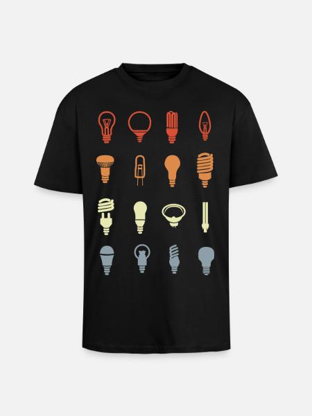 Light bulb sockets - Unisex Oversized Heavyweight T-shirt - black