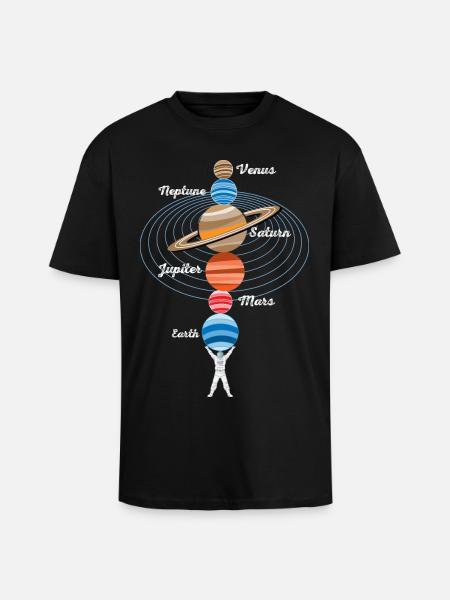 Starker Astronaut - Oversized Heavyweight Unisex T-Shirt - Schwarz