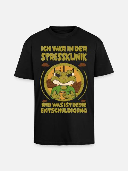 Frog Stress Clinic - Unisex Oversized Heavyweight T-shirt - black