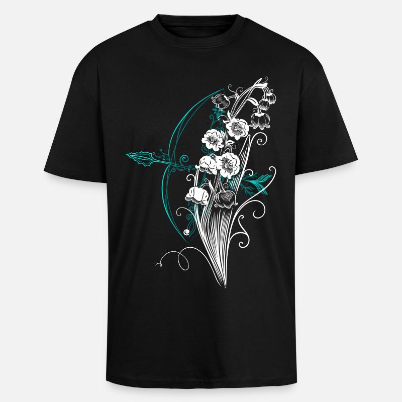 Maiglöckchen Pfeil Bogen - Oversized Heavyweight Unisex T-Shirt - Schwarz