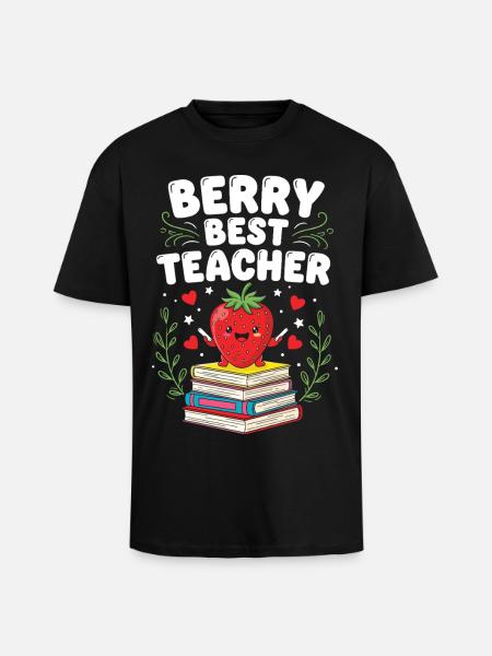 Berry Best Teacher Elementary Teacher - Unisex Oversized Heavyweight T-shirt - black