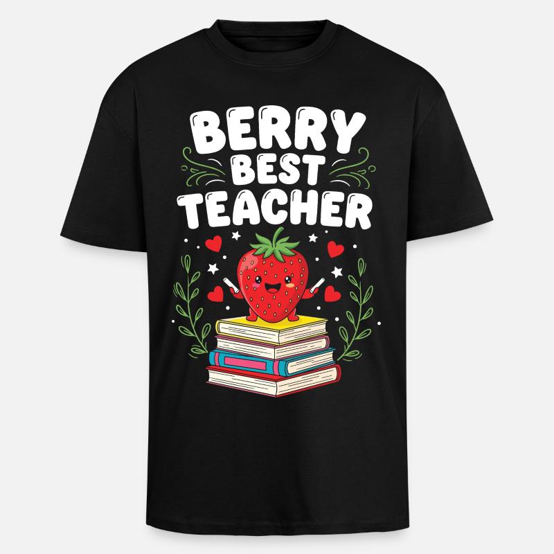 Berry Best Teacher Elementary Teacher - Unisex Oversized Heavyweight T-shirt - black