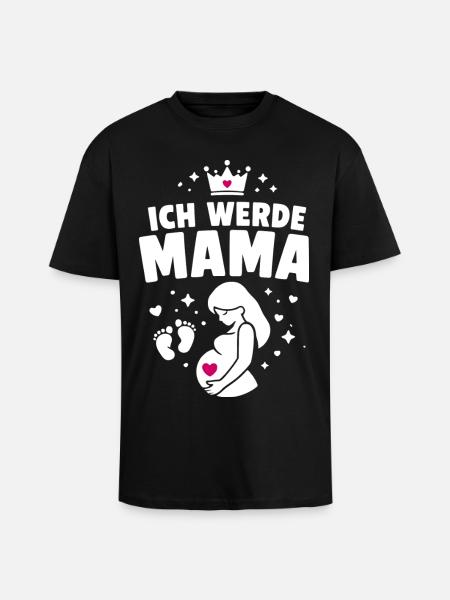 Ich werde Mama - Mutterschaft - Oversized Heavyweight Unisex T-Shirt - Schwarz