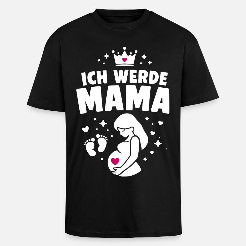 Ich werde Mama - Mutterschaft - Oversized Heavyweight Unisex T-Shirt - Schwarz