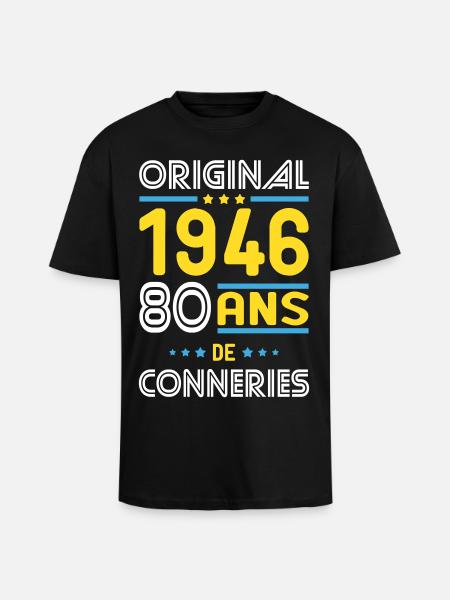 Original – 1946 – 80 Jahre - Oversized Heavyweight Unisex T-Shirt - Schwarz