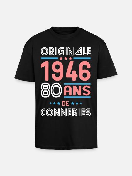 Original – 1946 – 80 Jahre - Oversized Heavyweight Unisex T-Shirt - Schwarz
