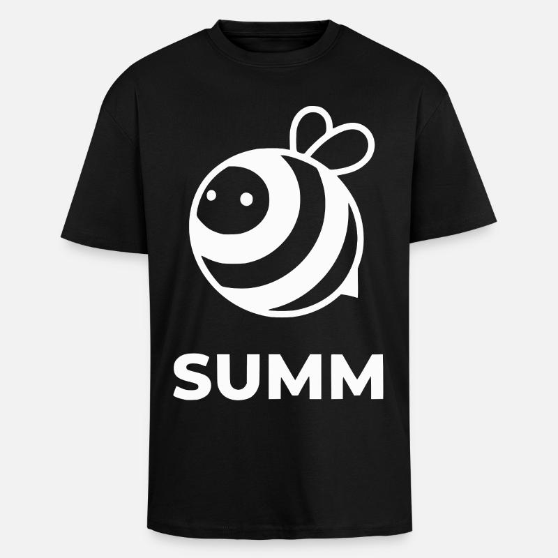 Summende Biene Icon-Design - Oversized Heavyweight Unisex T-Shirt - Schwarz