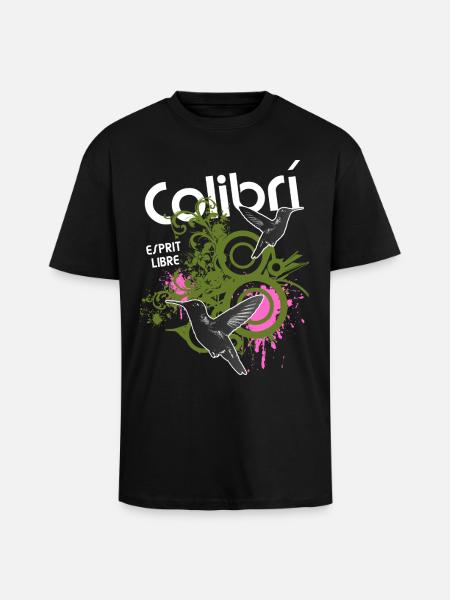 Liberté Colibris Urbains - T-shirt unisexe oversize épais - noir