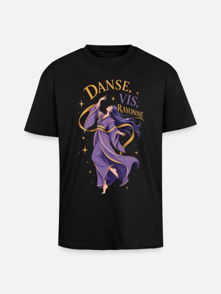 Déesse Céleste : Danse, Vis, Rayonne - T-shirt unisexe oversize épais - noir