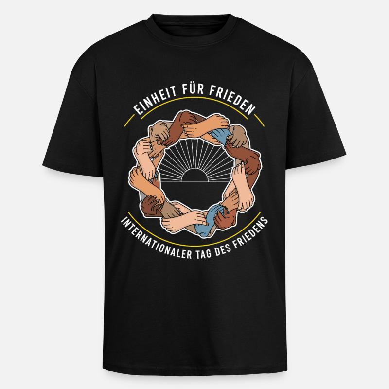 Unity for Peace - Unisex Oversized Heavyweight T-shirt - black