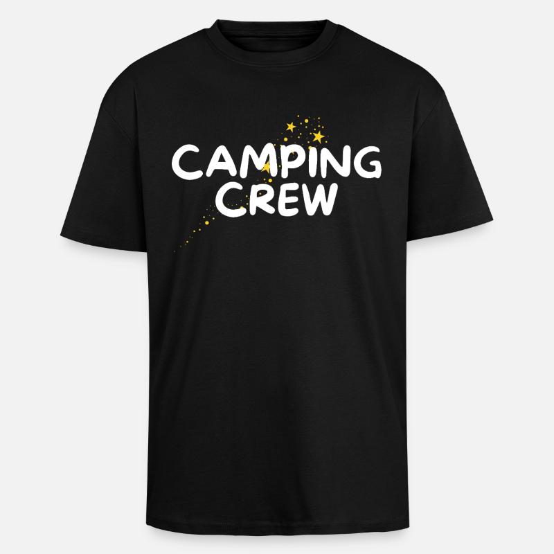 Camping Crew - Oversized Heavyweight Unisex T-Shirt - Schwarz