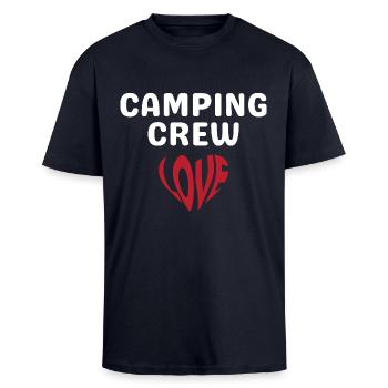 Équipe de camping - T-shirt unisexe oversize épais - bleu marine - Devant - Alina (178cm) & Michal (187cm)