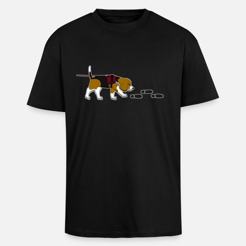 Mantrailing Beagle - Oversized Heavyweight Unisex T-Shirt - Schwarz