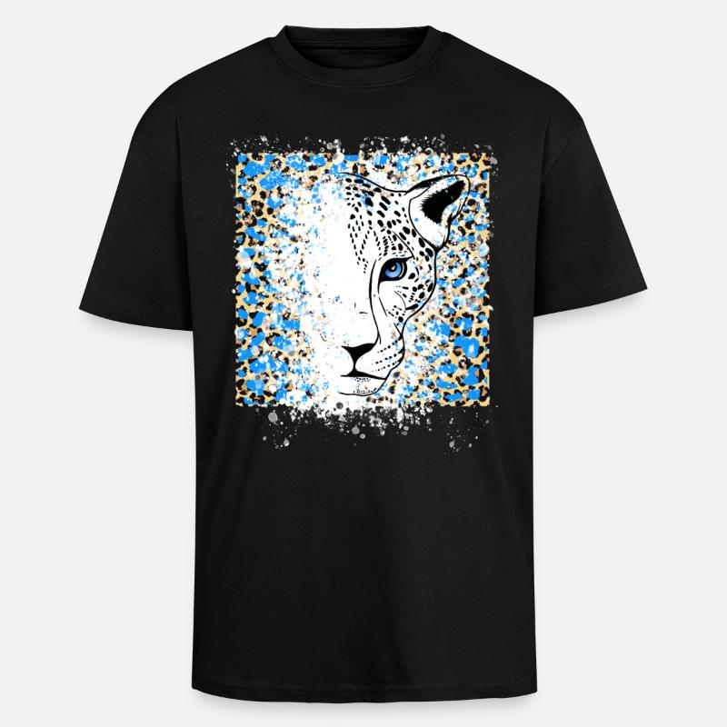 Impression Cool Animal - T-shirt unisexe oversize épais - noir