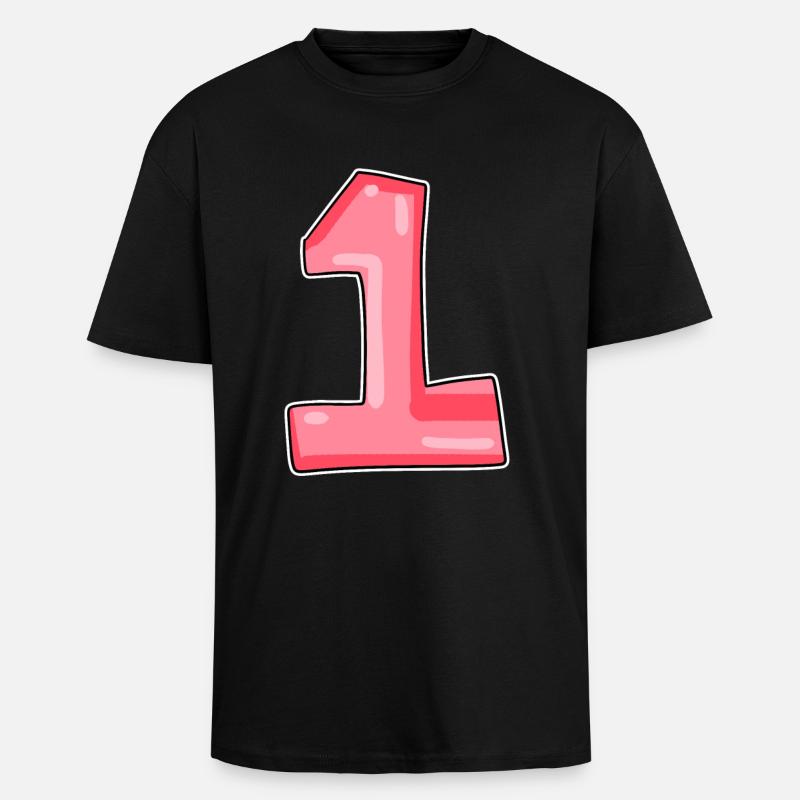 1 - T-shirt unisexe oversize épais - noir