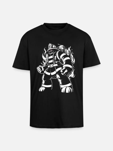 Pompier monstre - T-shirt unisexe oversize épais - noir