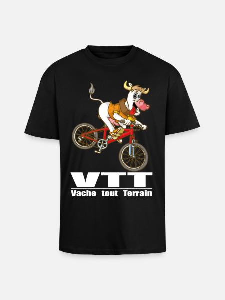 Cow mountainbiking - Unisex Oversized Heavyweight T-shirt - black