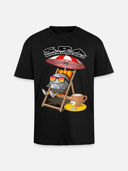 Sieste apéro pétanque - T-shirt unisexe oversize épais - noir