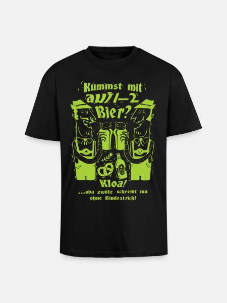 Lustige Biertrinker - Oversized Heavyweight Unisex T-Shirt - Schwarz