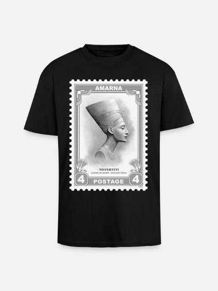 Nefertiti Stamp - Unisex Oversized Heavyweight T-shirt - black