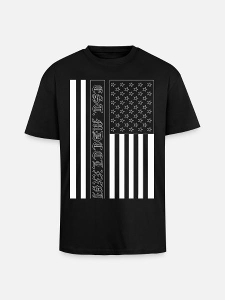 Est. MDCCLXXVI USA Flag - Unisex Oversized Heavyweight T-shirt - black