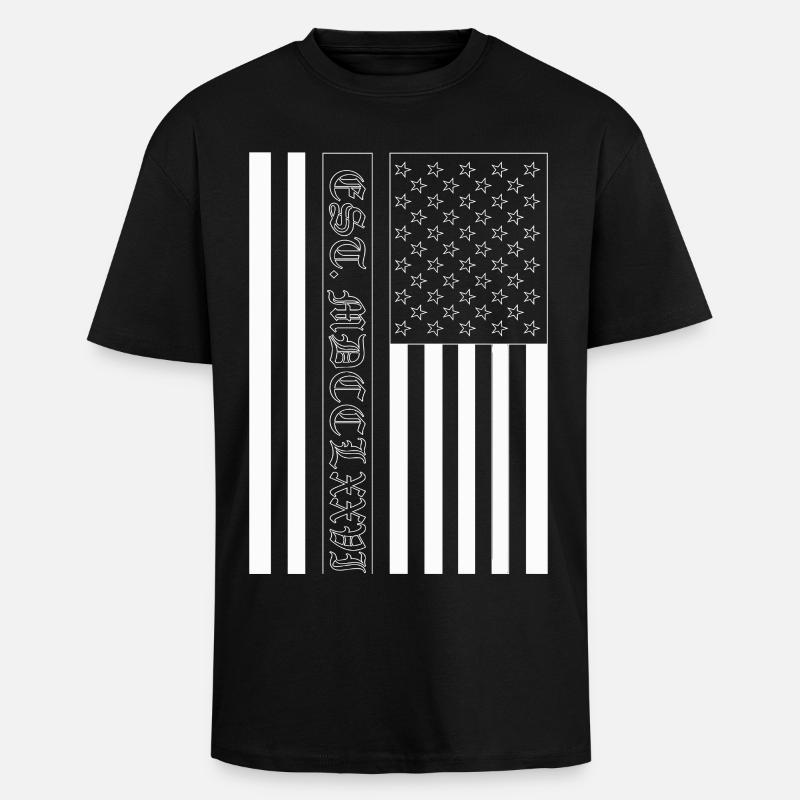 Est. MDCCLXXVI Drapeau des États-Unis - T-shirt unisexe oversize épais - noir