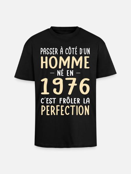 Né en 1976 – Frôler la perfection - T-shirt unisexe oversize épais - noir