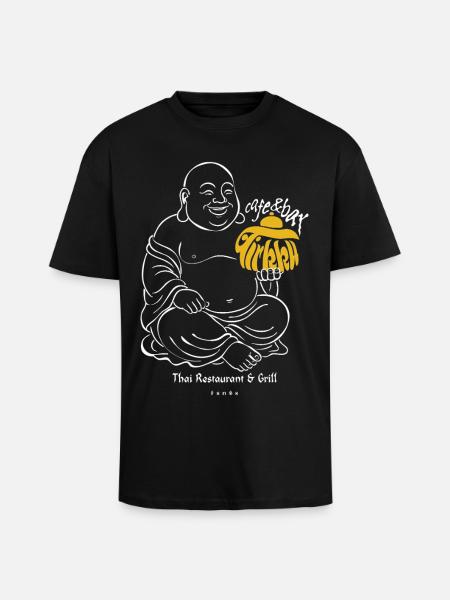 Tirkku Buddha - Oversized Heavyweight Unisex T-Shirt - Schwarz