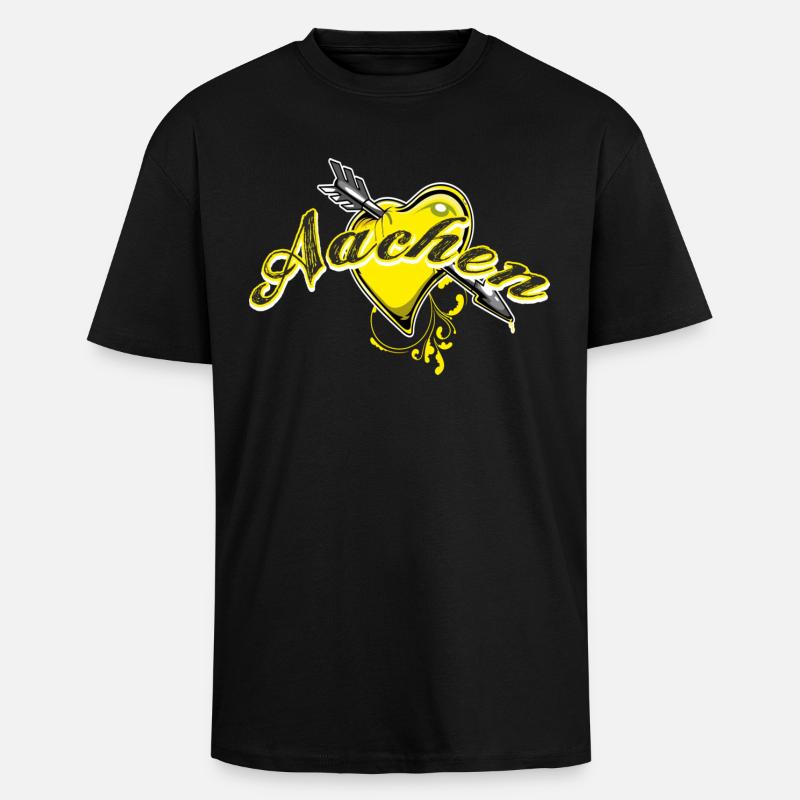 Aachen - Oversized Heavyweight Unisex T-Shirt - Schwarz