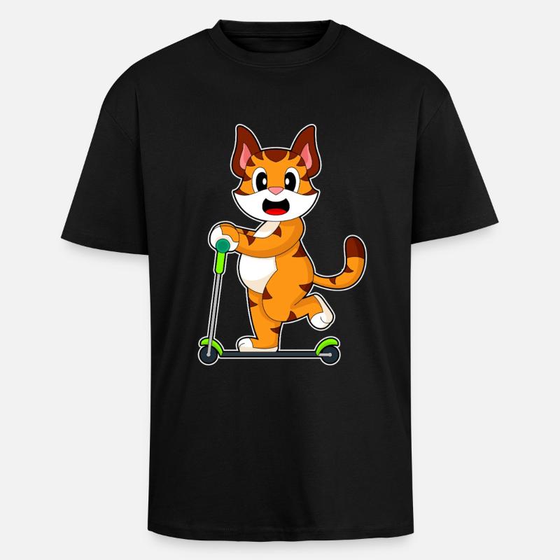 Trottinette Tiger - T-shirt unisexe oversize épais - noir