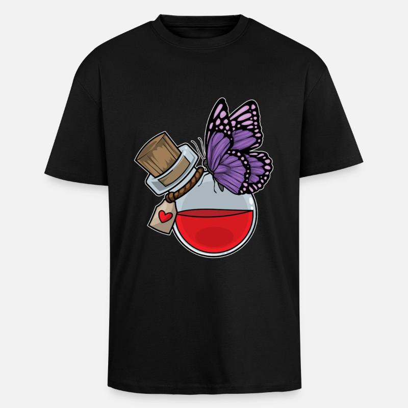 Potion de papillon - T-shirt unisexe oversize épais - noir