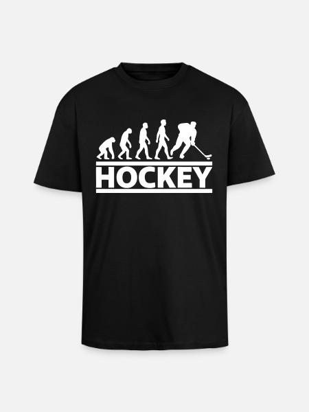 Evolution Hockey Player Cooles Geschenk - Oversized Heavyweight Unisex T-Shirt - Schwarz