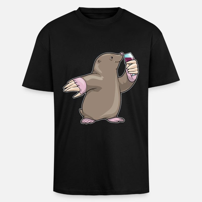 Vin rouge Mole - T-shirt unisexe oversize épais - noir
