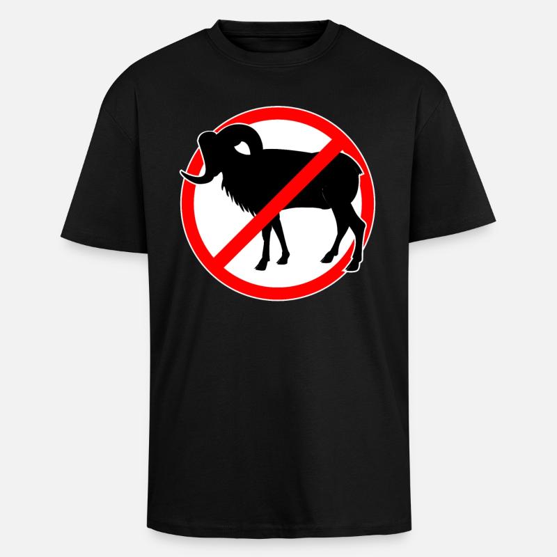 Chèvres ou mouflons interdits - chèvre - T-shirt unisexe oversize épais - noir