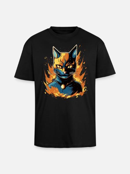 Superpfoten im Einsatz: Superkatze - Oversized Heavyweight Unisex T-Shirt - Schwarz