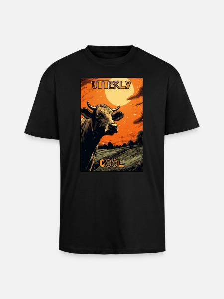 Absolut coole Kuh - Oversized Heavyweight Unisex T-Shirt - Schwarz