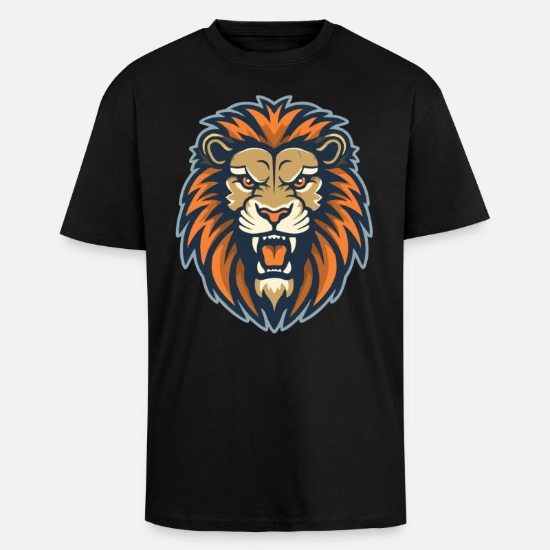 Ein brüllender Löwe - Oversized Heavyweight Unisex T-Shirt - Schwarz
