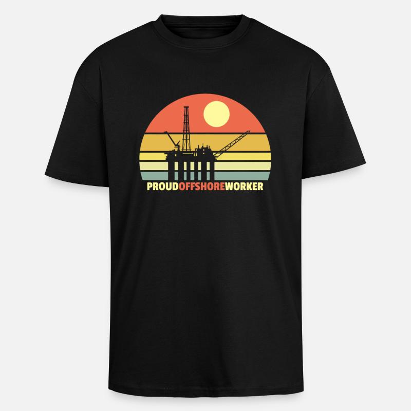 Fier travailleur offshore - T-shirt unisexe oversize épais - noir