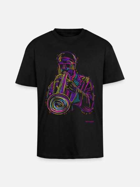 Jazz Trumpet - Unisex Oversized Heavyweight T-shirt - black