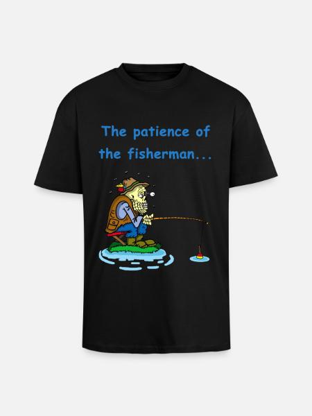 The Fisherman's Patience - Unisex Oversized Heavyweight T-shirt - black