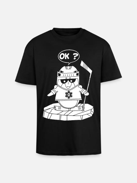 Weißer Sportpinguin - Oversized Heavyweight Unisex T-Shirt - Schwarz