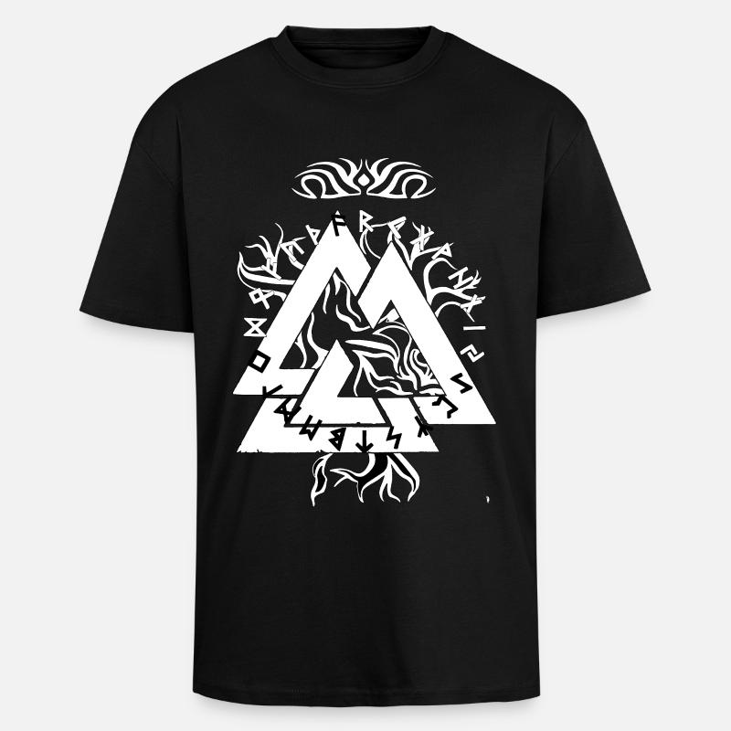 Magic Rune Triangle design - Unisex Oversized Heavyweight T-shirt - black