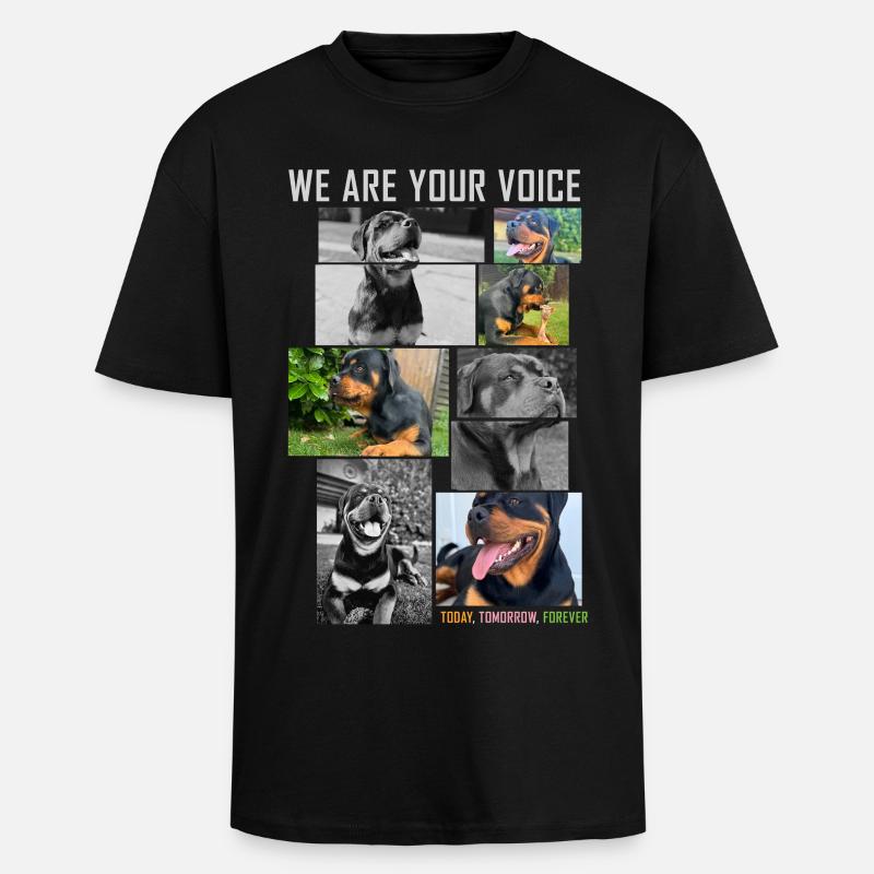 Collage de voix de chien - T-shirt unisexe oversize épais - noir