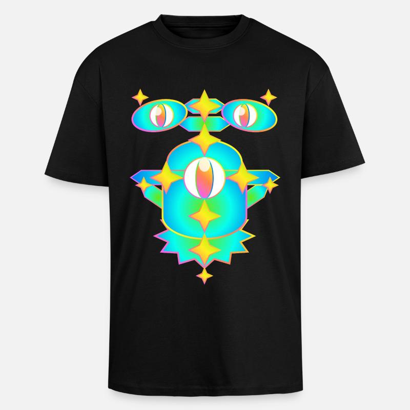 Milles étoiles version 2 - T-shirt unisexe oversize épais - noir