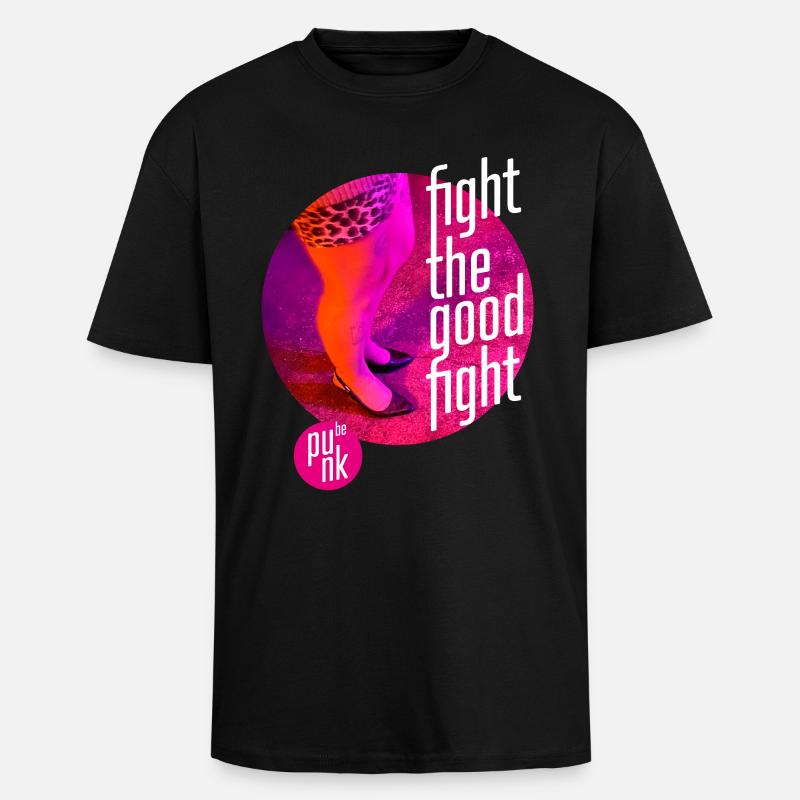 ThinkBick_Fight_the_good_fight_2026_4 - T-shirt unisexe oversize épais - noir