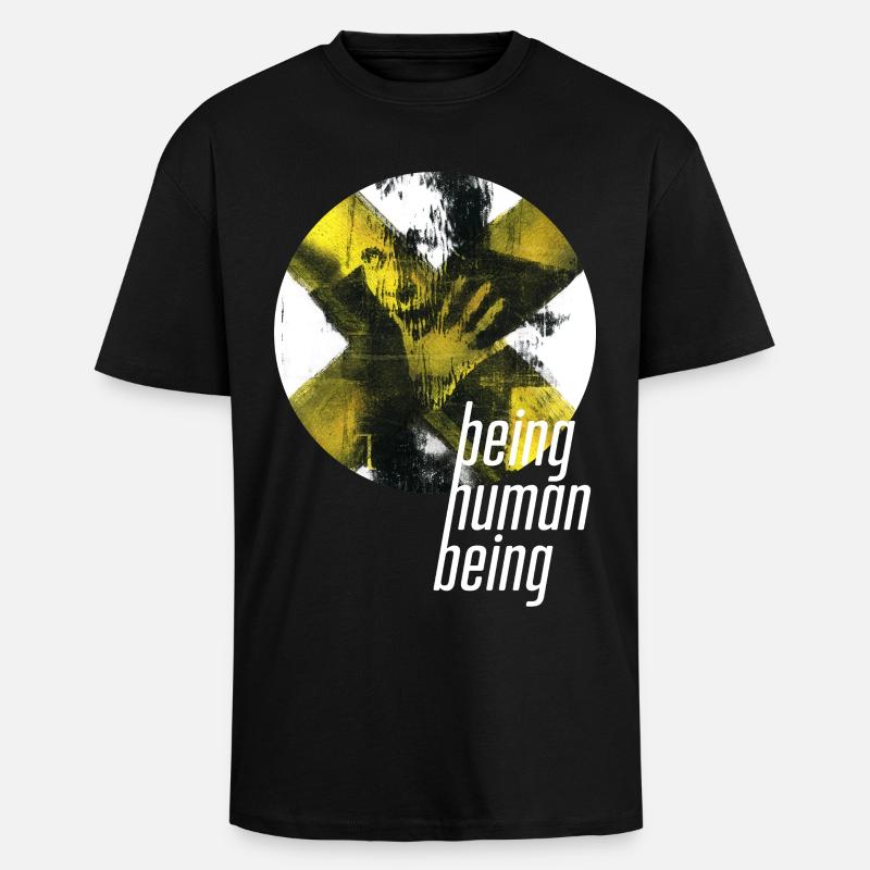 ThinkBick_being_human_being_2026_5 - Oversized Heavyweight Unisex T-Shirt - Schwarz