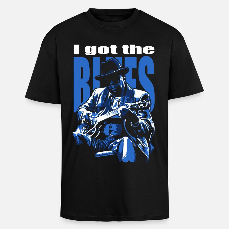 Ich habe den Blues - Oversized Heavyweight Unisex T-Shirt - Schwarz