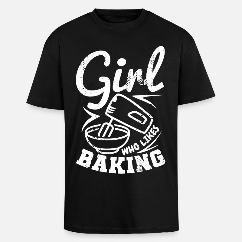 Fille qui aime cuisiner - T-shirt unisexe oversize épais - noir